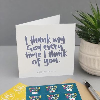 Thankful For You - Philippians 1:3 Card