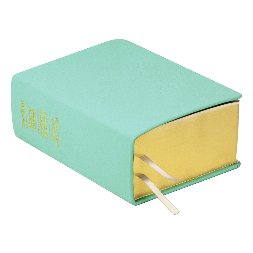 Hand-Bound Leather Quad - Light Turquoise, Size: Regular Size