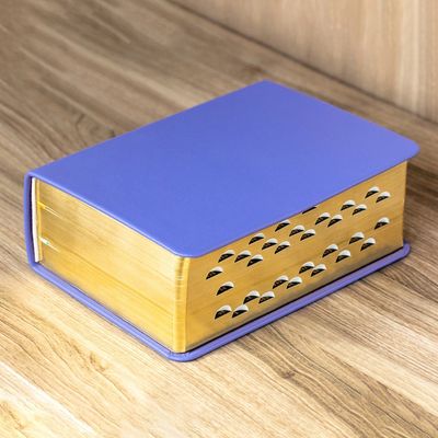 Hand-Bound Genuine Leather Quad - Medium Blue
