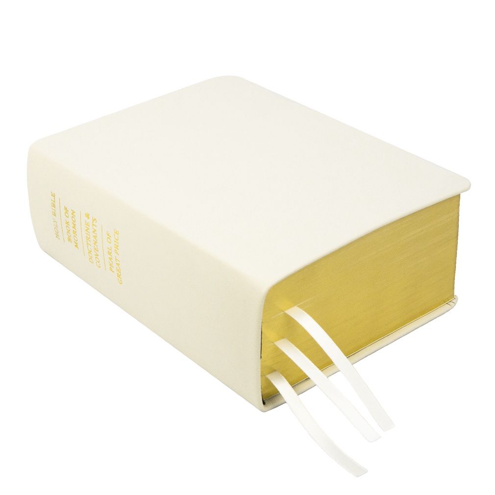 Hand-Bound Leather Quad - White, Size: Regular Size