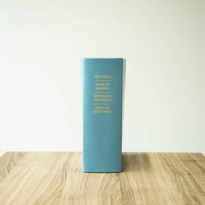 Hand-Bound Leather Quad - Sky Blue