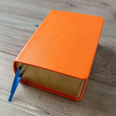 Hand-Bound Genuine Leather Quad - Marigold Orange