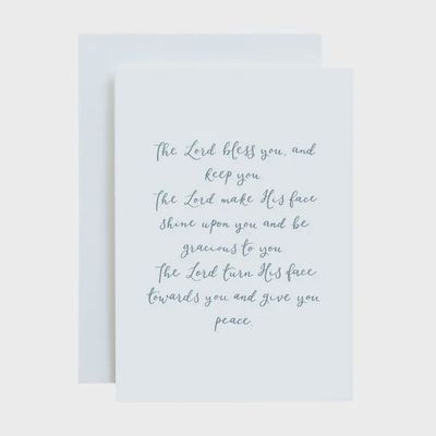 Aaronic Blessing Calligraphy Card, Christian Scripture Faith