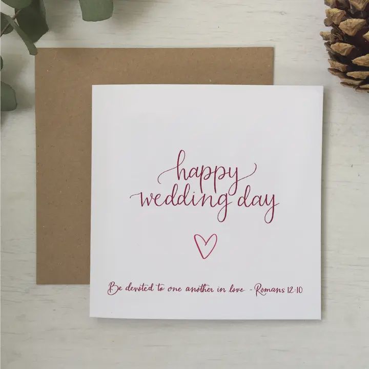 Christian Happy Wedding Card, with Scripture