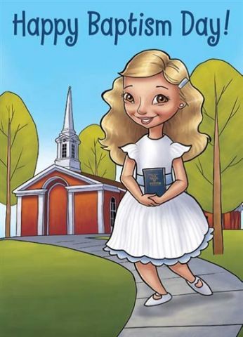 Happy Baptism Day Card - Girl