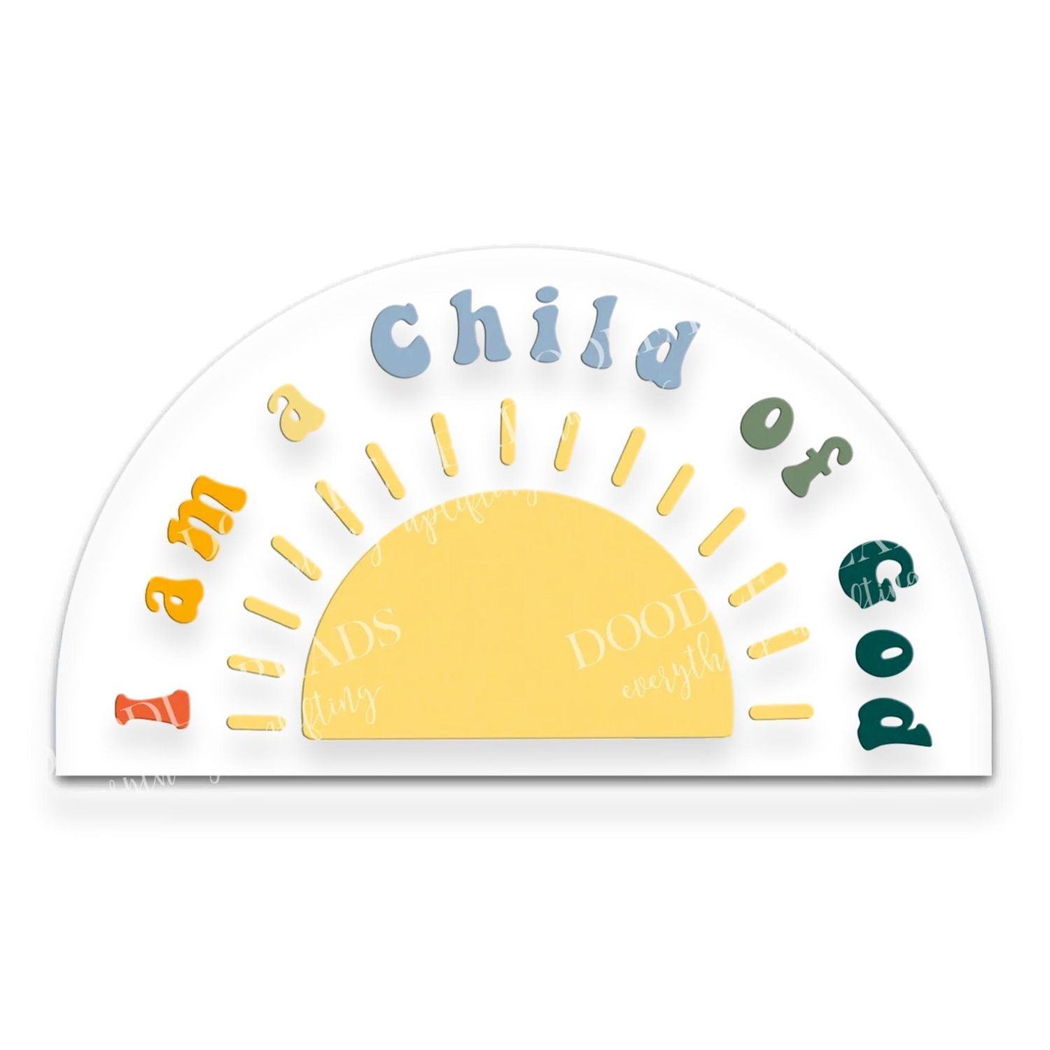 Child of God Sun Vinyl Sticker - White backing