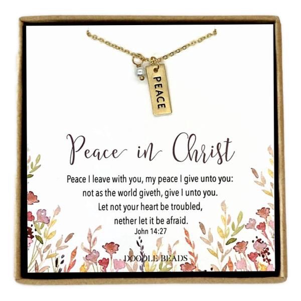 Peace in Christ Bar Necklace - Gift Box