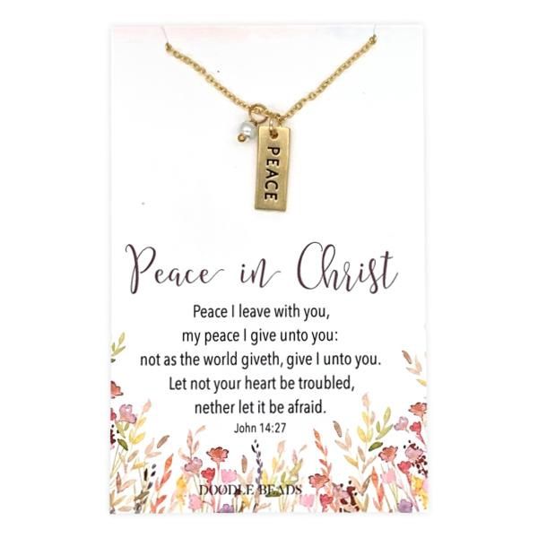 Peace in Christ Bar Necklace