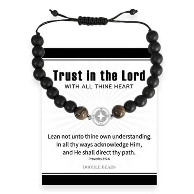 Trust in the Lord Compass Beaded Bracelet