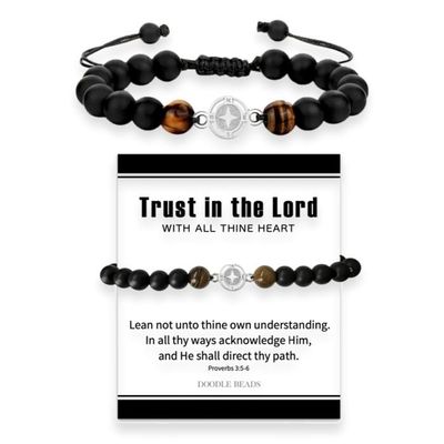 Trust in the Lord Compass Beaded Bracelet