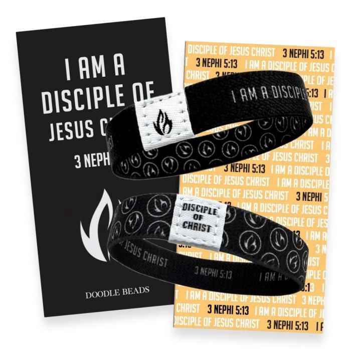 I Am A Disciple Of Jesus Christ Reversible Woven Wristband - Black