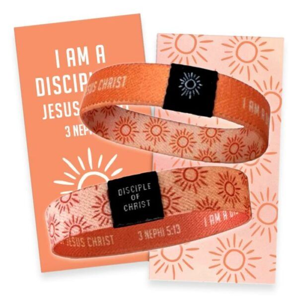 I Am A Disciple Of Jesus Christ Reversible Woven Wristband - Pink/Orange