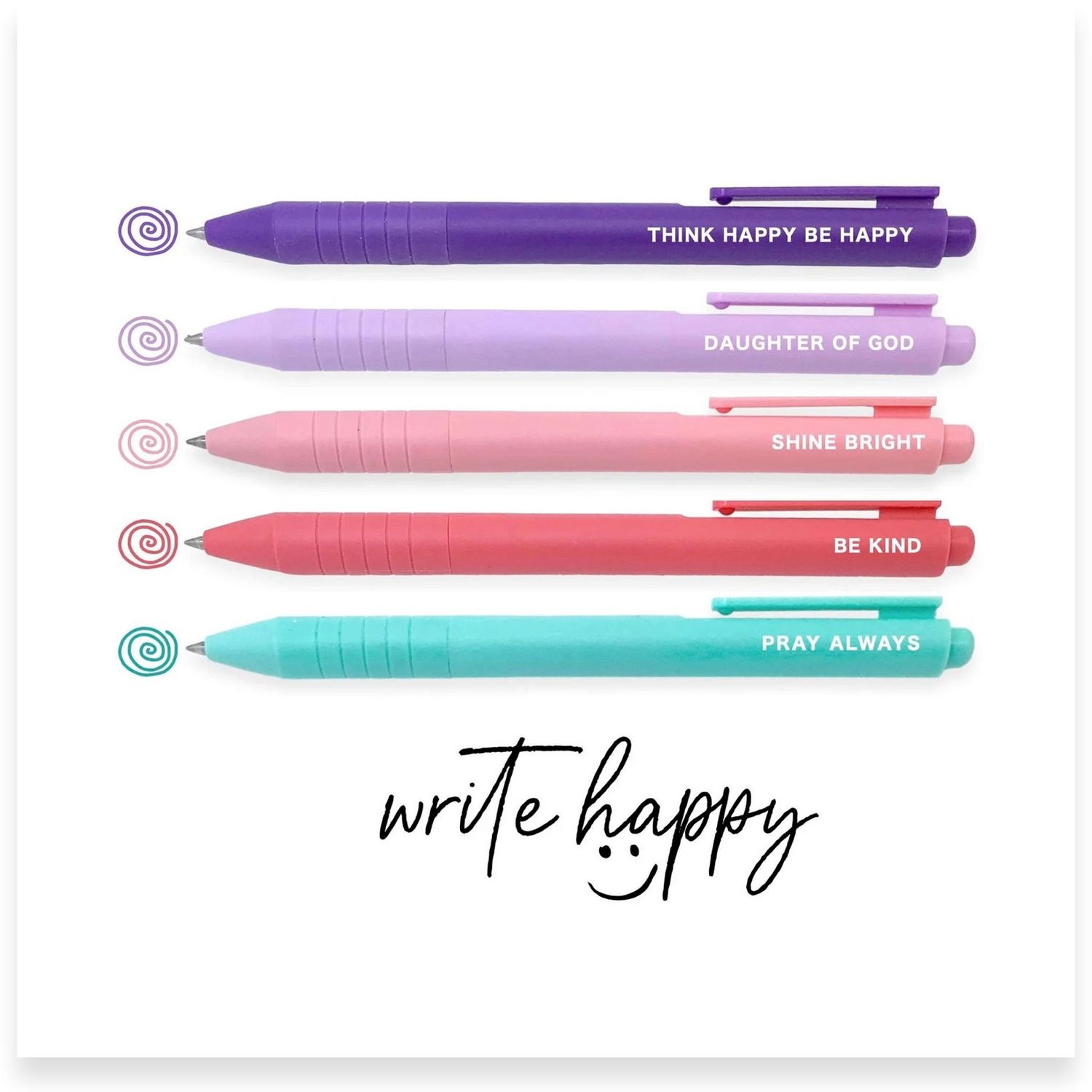 Write Happy 5 Piece Gel Pen Set, Think Happy Be Happy