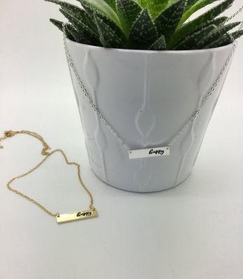 Happy Gold Bar Necklace