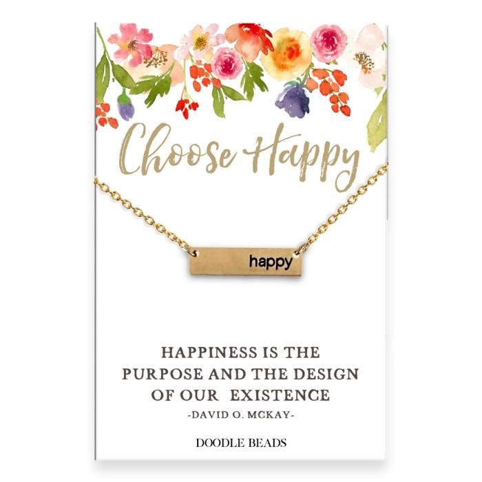 Happy Gold Bar Necklace