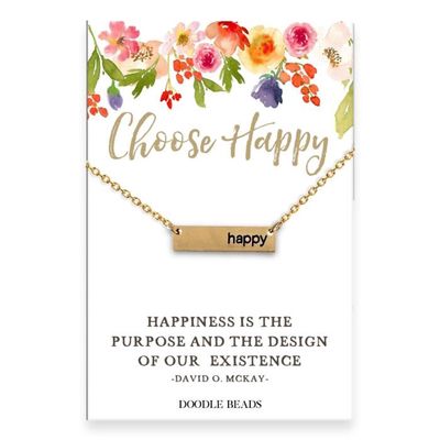 Happy Gold Bar Necklace