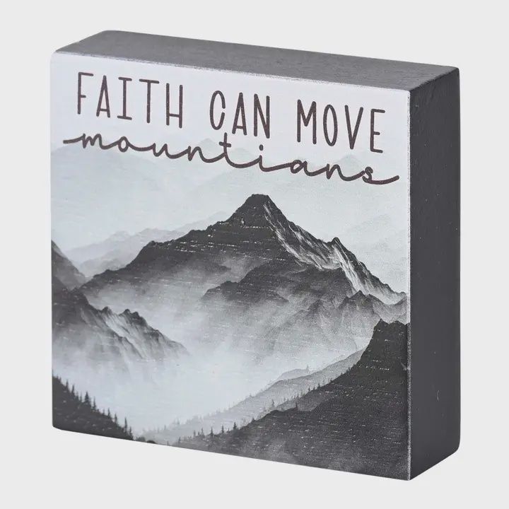 Faith Can Move Mountains Tabletop Plaque - Black