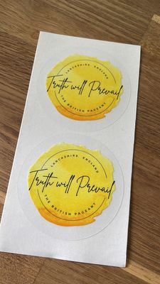 The British Pageant - Truth Will Prevail Yellow Vinyl Sticker (Pack of 2)