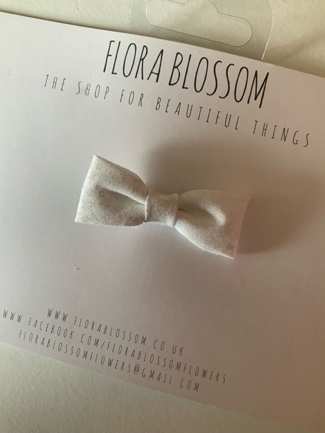 White Mini Bow Clip