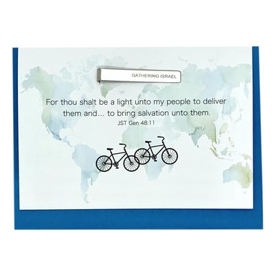 Gathering Israel Tie Bar  Card and Gift