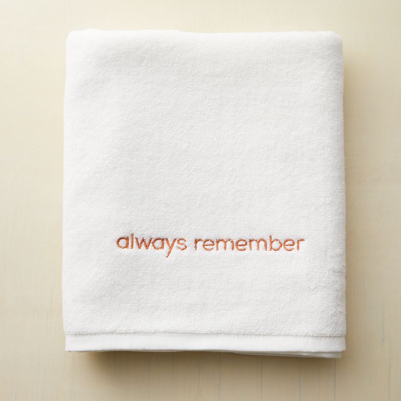 Always Remember Baptism Towel, Colour: Orange