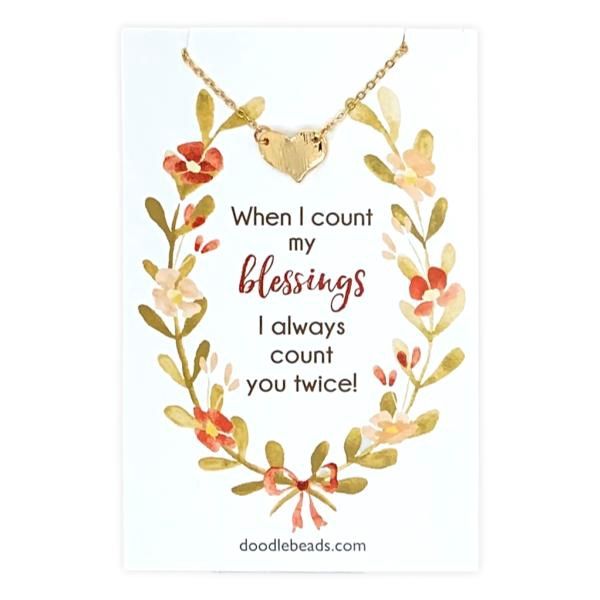 When I Count My Blessings Heart Necklace