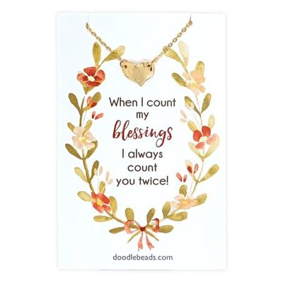 When I Count My Blessings Heart Necklace