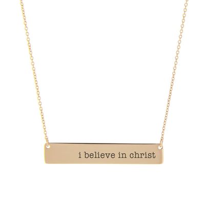 I Believe in Christ Bar Necklace