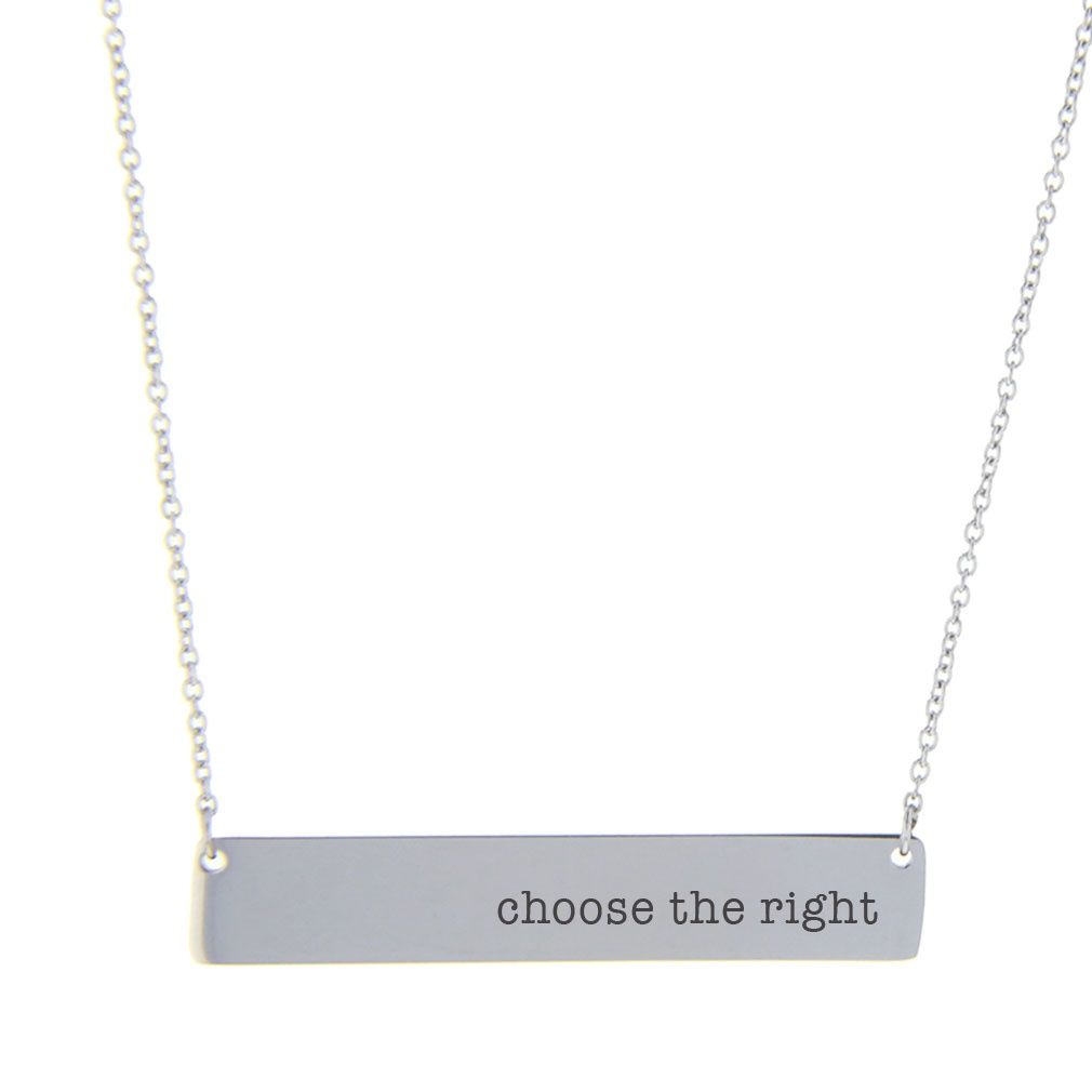 Choose The Right Bar Necklace, Colour: Silver