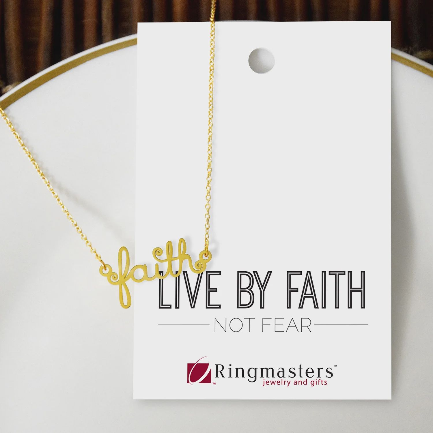 Faith Script Necklace
