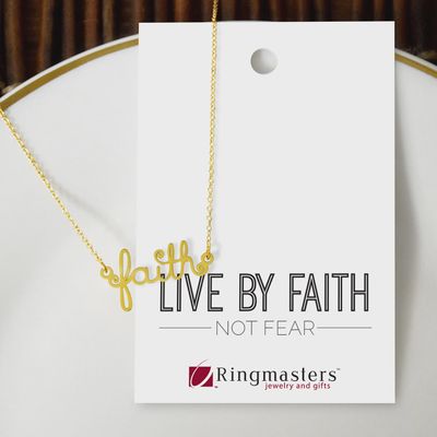Faith Script Necklace