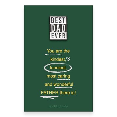 Best Dad Ever Enamel Pin And Father&#39;s Day Card Gift Set