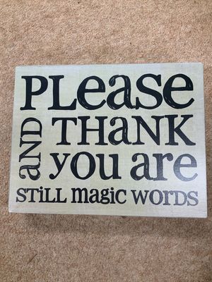 Please and thank you box sign