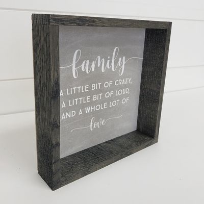Family A Little Bit of Crazy Small Canvas &amp; Wood Small Decor