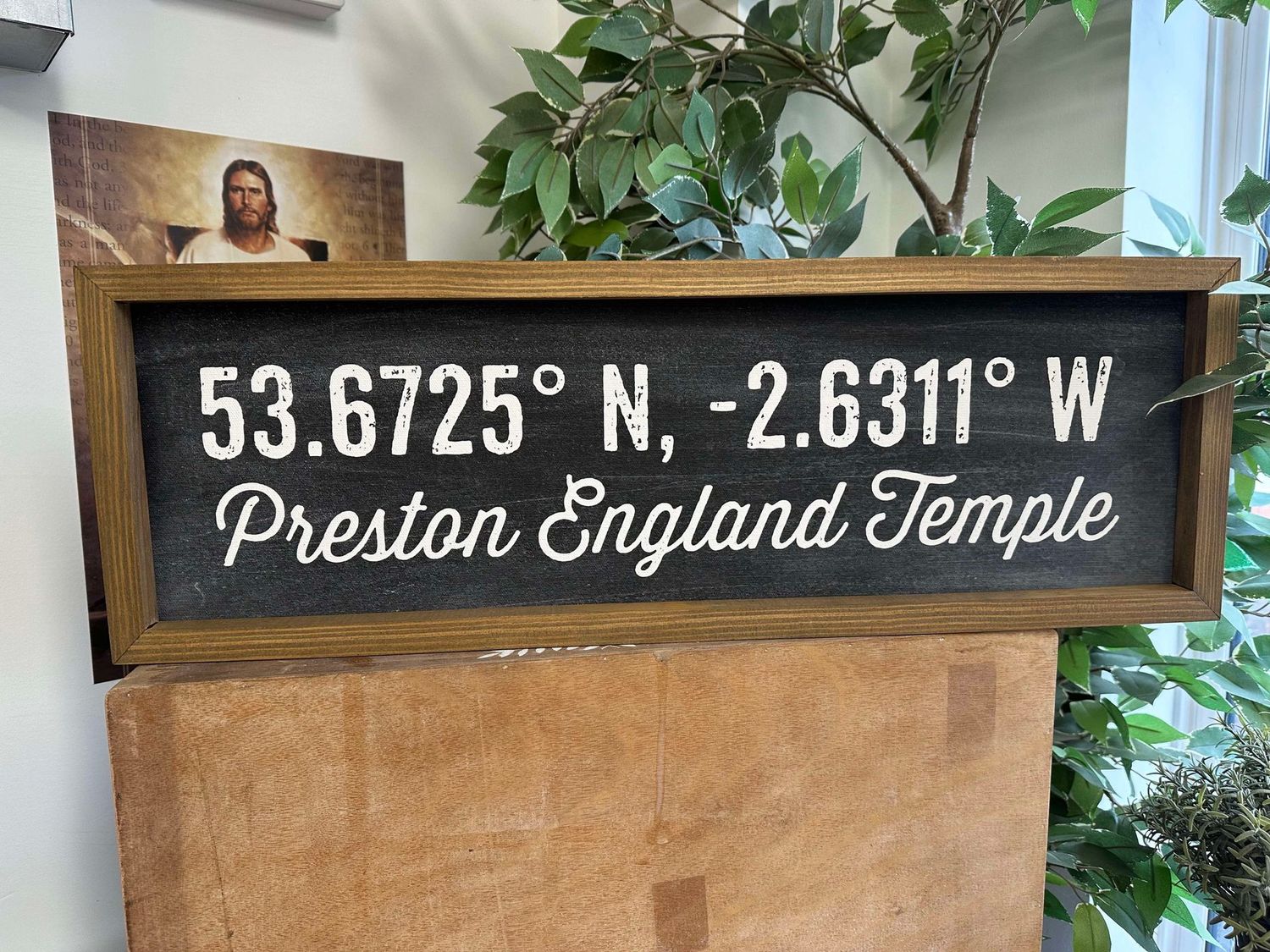 Coordinates - Long Wooden Sign