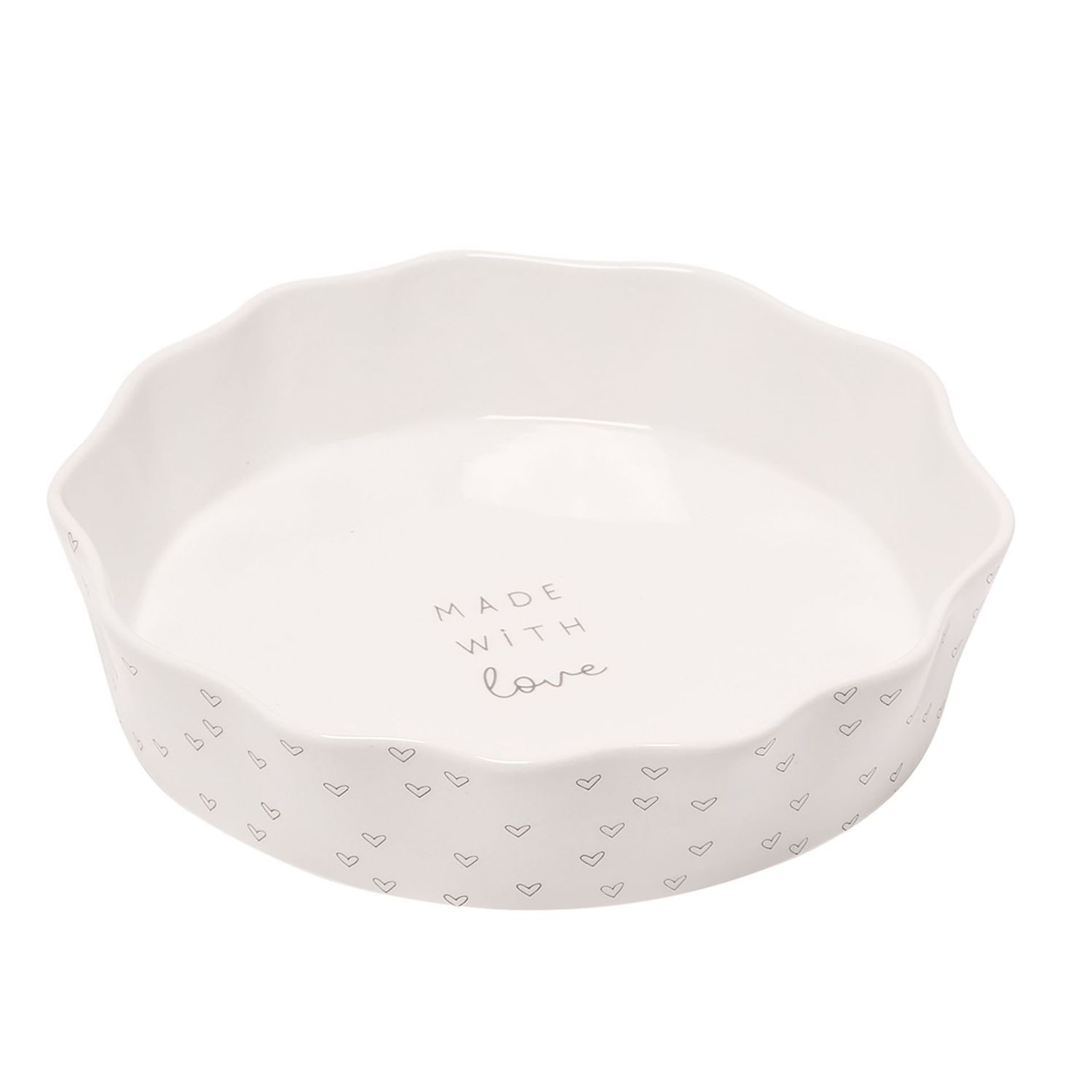 Round Scolloped Pie Dish
