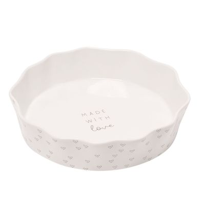 Round Scolloped Pie Dish