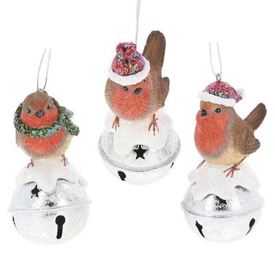 Sweet Festive Robin Bell Decoration