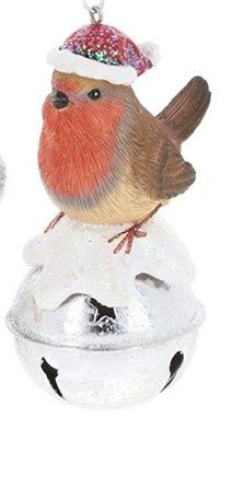 Sweet Festive Robin Bell Decoration, Design: A