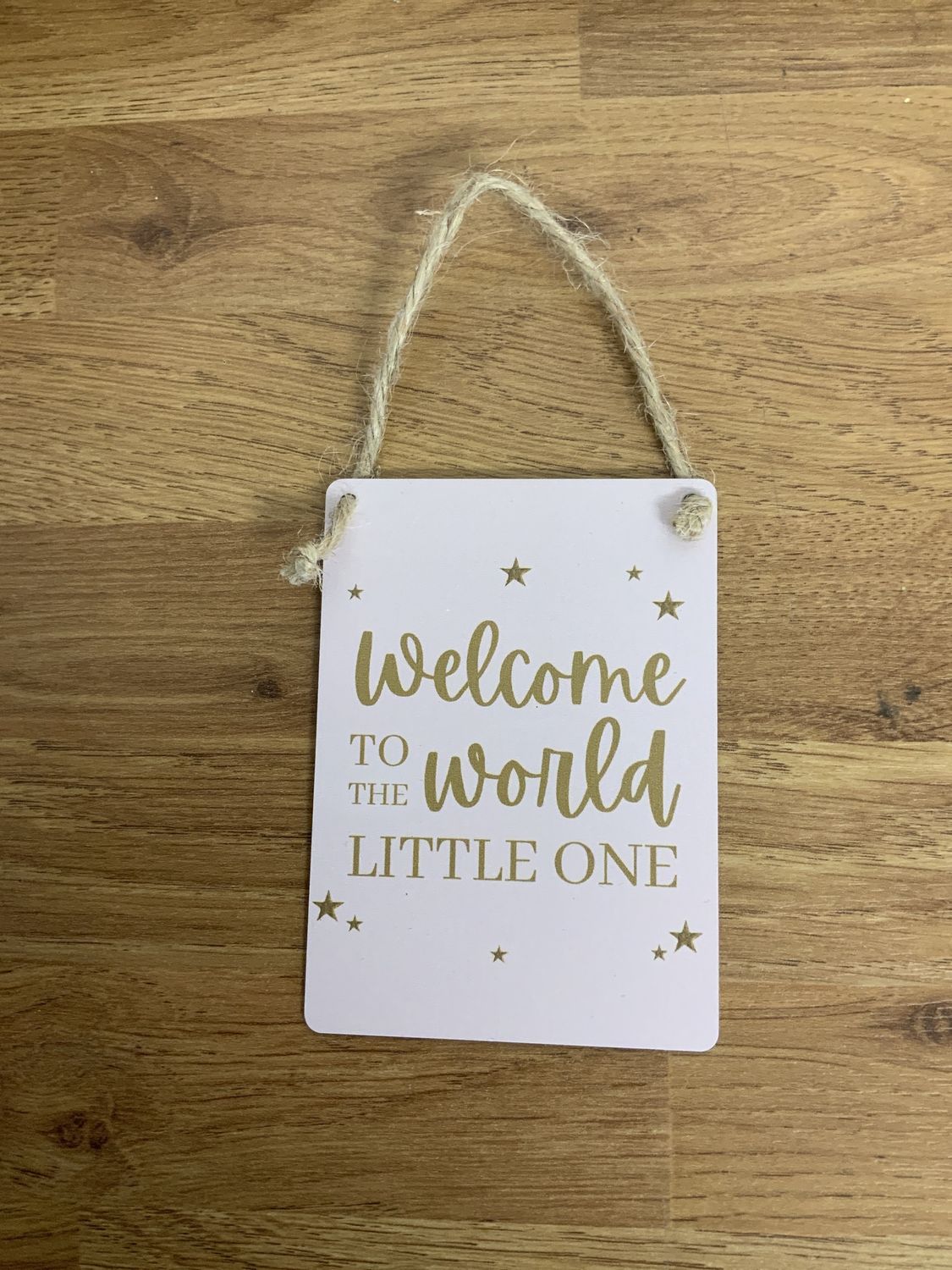 Welcome to the World Hanging Sign