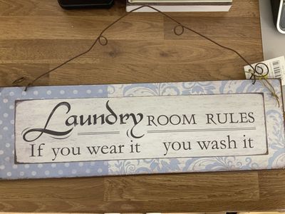 Laundry room rules Hanging sign
