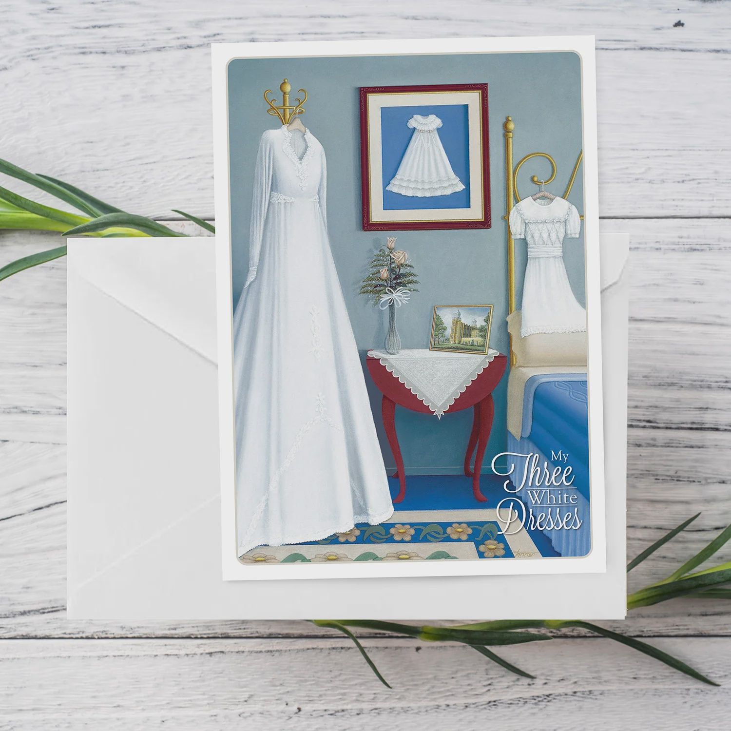Three White Dresses Card