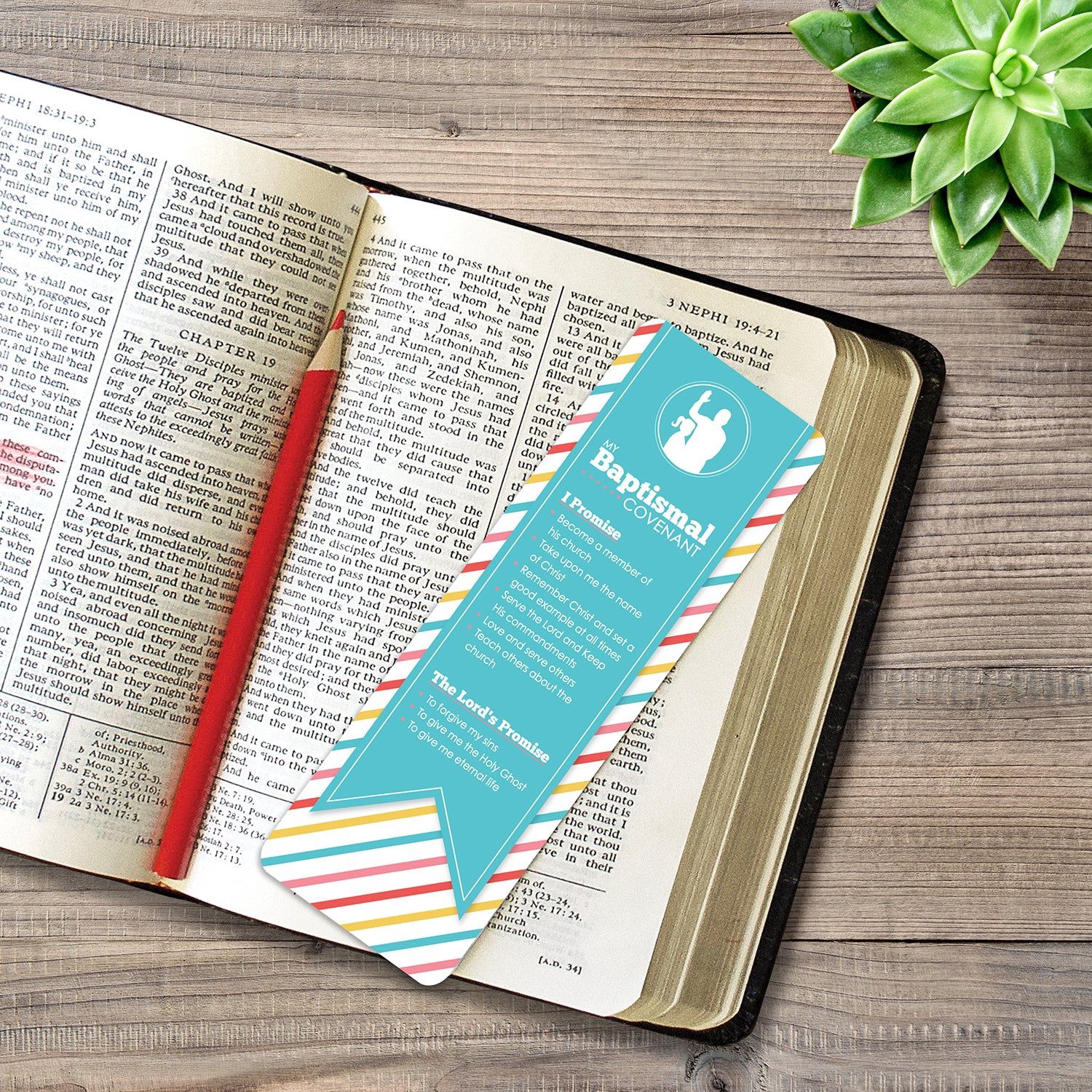 Baptismal Covenants Bookmark, Colour: Teal