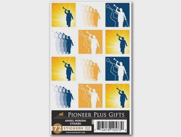 Angel Moroni - Stickers - Blue and Gold