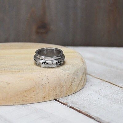 #1637 CTR Cursive Spinner Ring - Stainless Steel, Ring Size: 9.5