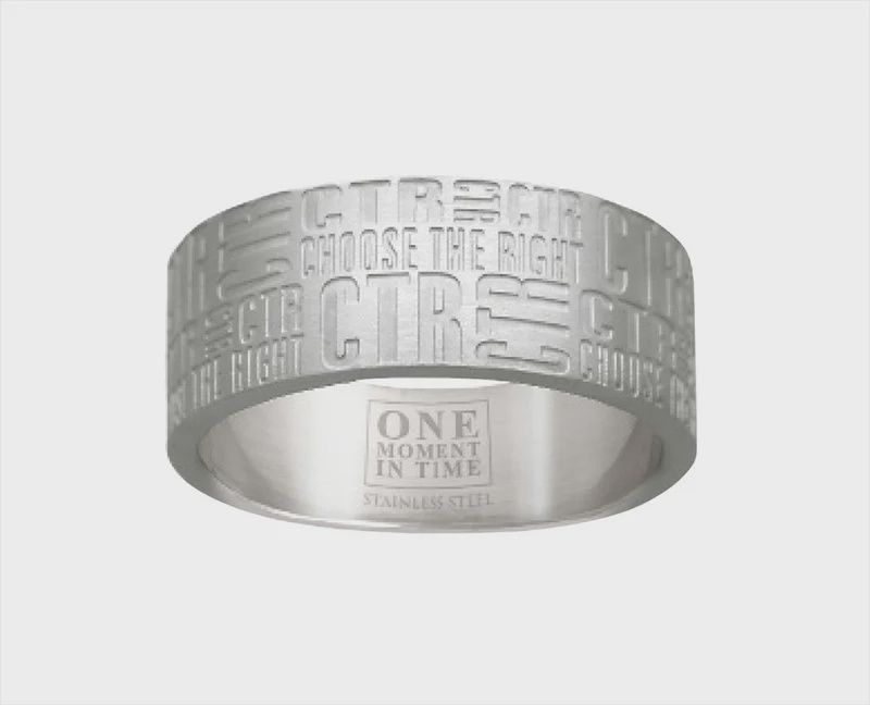 #J133  CTR Ring Tabloid - Stainless Steel, Ring Size: 5