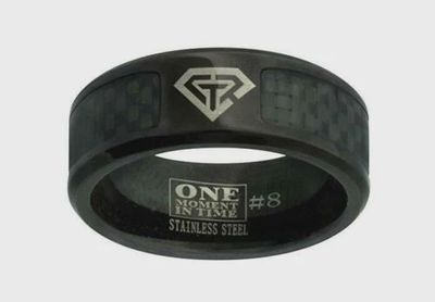 #J198  CTR Ring Black Carbon Fibre - Stainless Steel