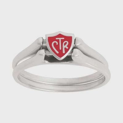 #J62R  CTR Ring Flip Red - Sterling Silver