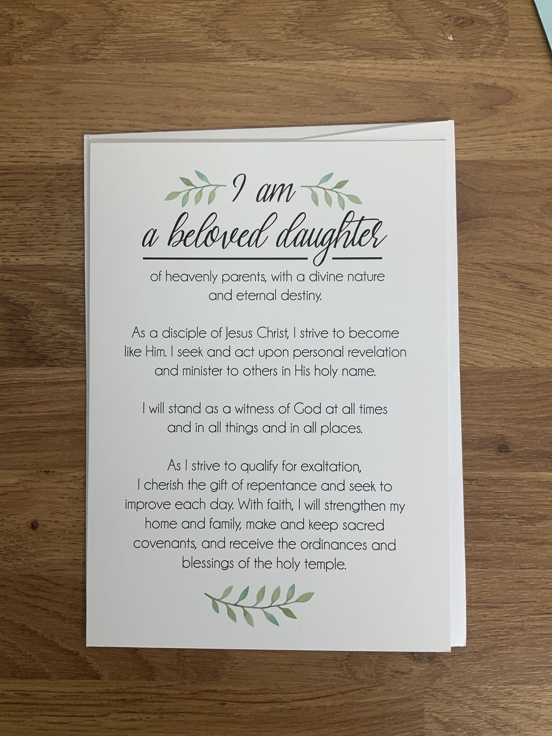 I Am A Beloved Daughter Card