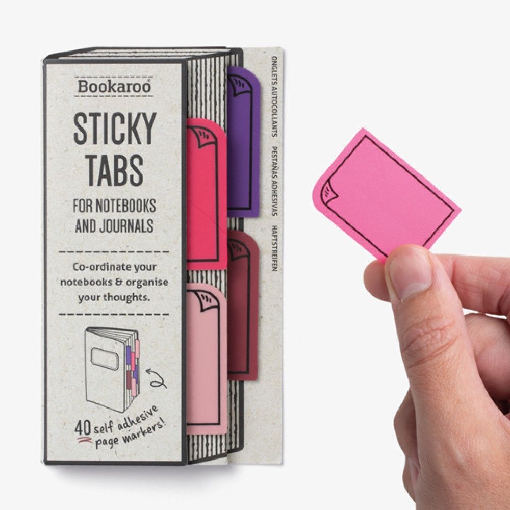 Bookaroo Sticky Tabs, Colour: Pink